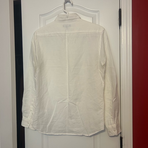 Express Men’s White Casual Linen Button Down Shirt - Picture 4 of 6